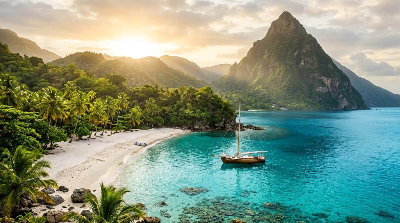 Caribbean Sustainable Tourism and Eco-Resort Tropical Coastline